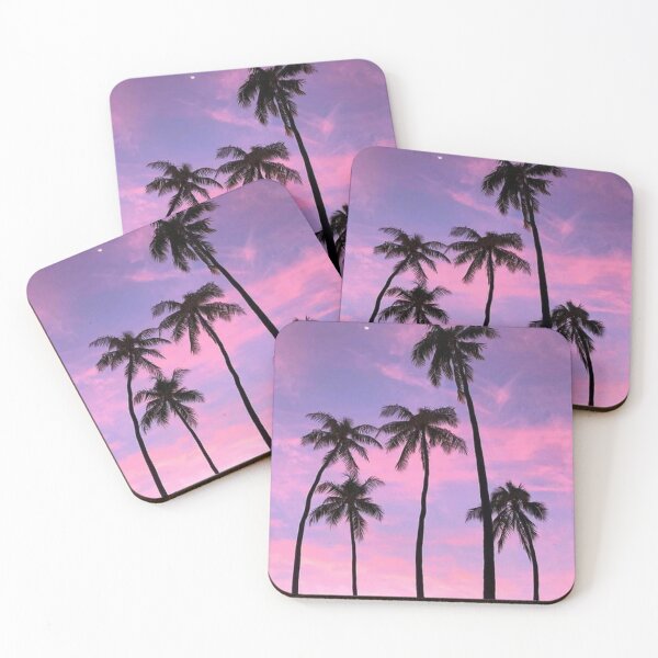 Artikelvorschau, Schöner rosa Himmel mit Kokospalmen entworfen und verkauft von PatilDesigns.