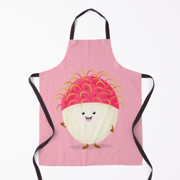 Item preview, Cute pink happy rambutan cartoon character illustration designed and sold by FrogFactory.