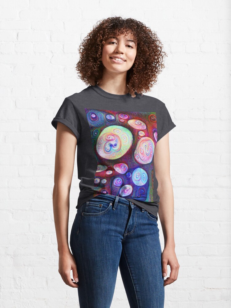 Thumbnail 4 of 7, Classic T-Shirt, #DeepDream bubbles on frozen lake 5x5K v1450615886 designed and sold by blackhalt.