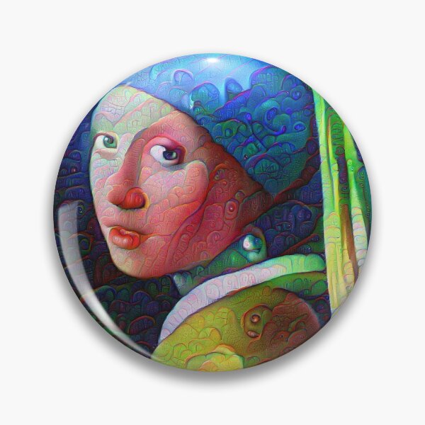 Item preview, DeepDreamed "Girl with a Pearl Earring" designed and sold by blackhalt.