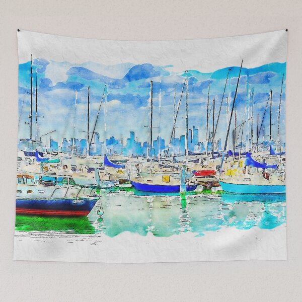 Item preview, Williamstown Marina Watercolor designed and sold by Steven Jodoin.
