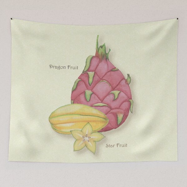 Item preview, Watercolor Exotic Dragon Fruit and Star Fruit designed and sold by Karen McFarland.