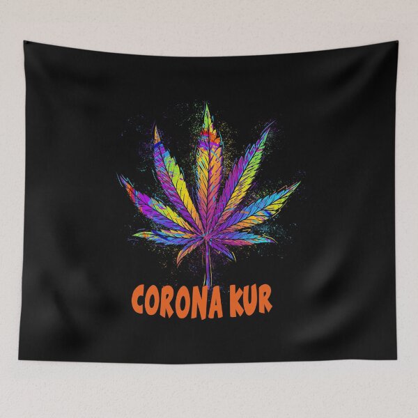Item preview, Corona cure, colorful hemp leaf, funny gift idea, hemp designed and sold by ThommyBLN.