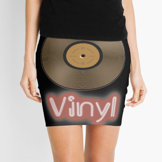Vinyl record retro design Mini Skirt