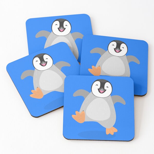 Item preview, Cute happy emperor penguin chick dancing cartoon designed and sold by FrogFactory.