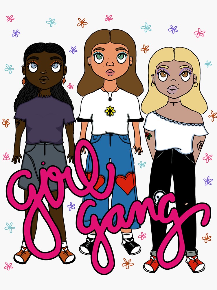 "girl gang " Sticker for Sale by shelleyDART Redbubble