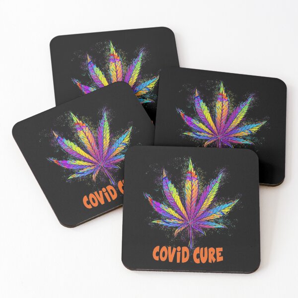 Item preview, Covid Cure, colorful hemp leaf, funny gift idea, hemp designed and sold by ThommyBLN.