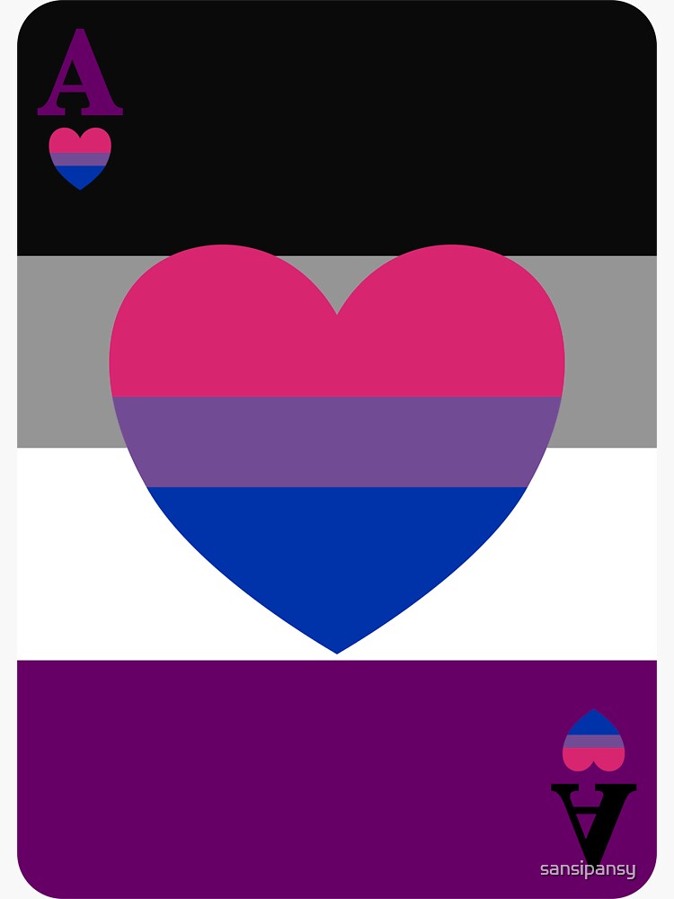 Ace Playing Card Asexual And Biromantic Sticker By Sansipansy Redbubble 