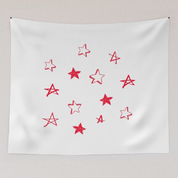 Item preview, Small red star doodle pattern designed and sold by AdelDa19.
