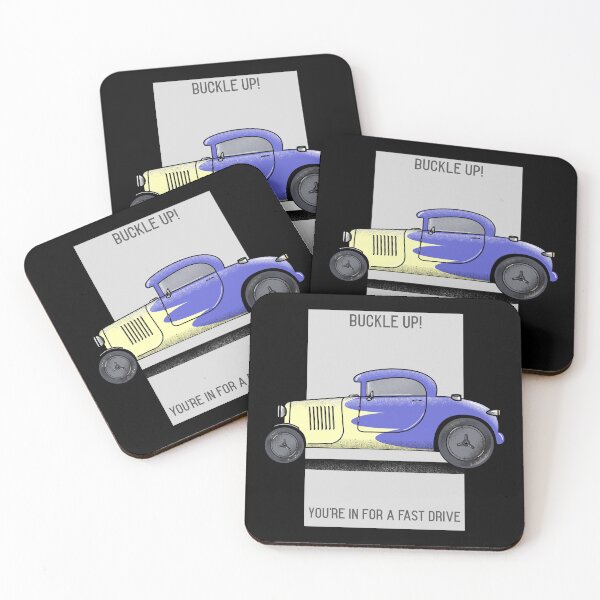 Item preview, Buckle up! You’re in for a fast drive purple / Yellow  sports car  designed and sold by Got-Ya-Bak.
