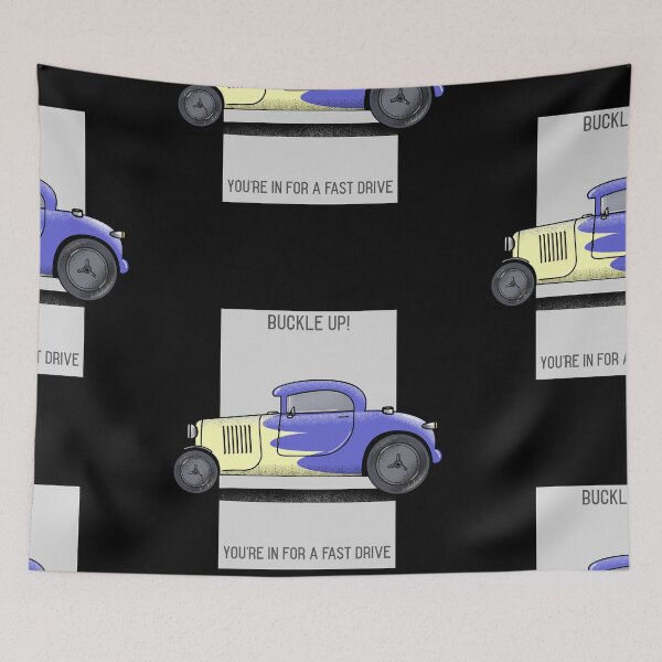 Item preview, Buckle up! You’re in for a fast drive purple / Yellow  sports car  designed and sold by Got-Ya-Bak.
