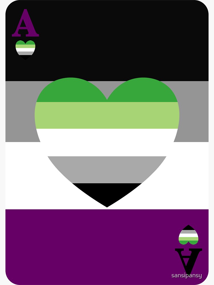 Ace Playing Card Asexual And Aromantic Sticker For Sale By Sansipansy Redbubble 