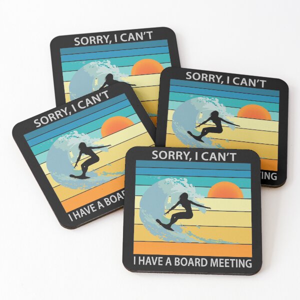 Item preview, Sorry, I can't, I have a board meeting, Surfer Girl Silhouette at sunset designed and sold by TravelScientist.