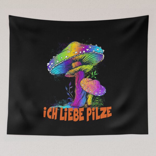 Item preview, I love mushrooms, colorful mushrooms, funny gift idea, mushrooms designed and sold by ThommyBLN.