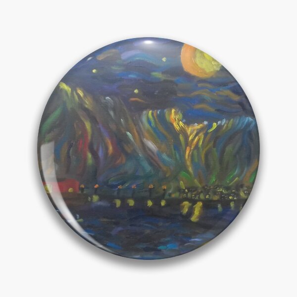 Item preview, Sea night moon mountains designed and sold by Hanspeter Imp.