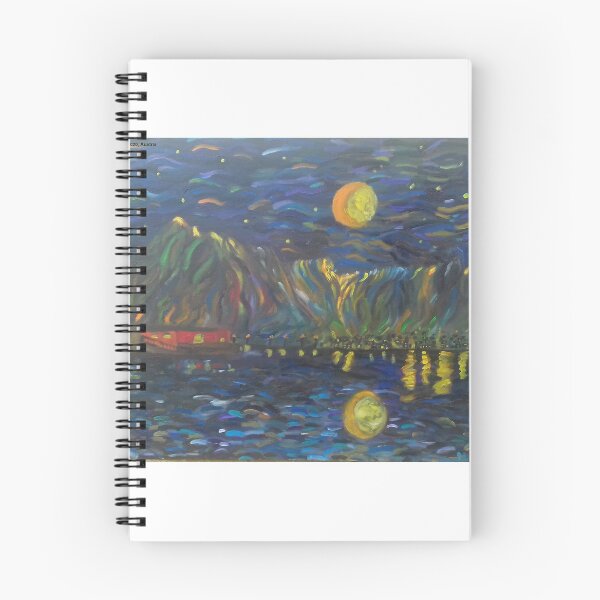 Item preview, Sea night moon mountains designed and sold by Hanspeter Imp.