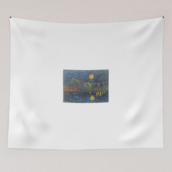 Item preview, Sea night moon mountains designed and sold by Hanspeter Imp.