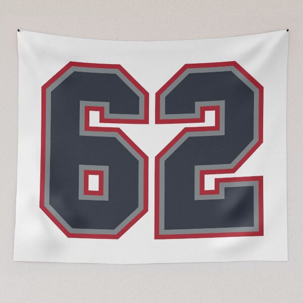 Item preview, 62 Navy Grey Red Sports Number Sixty-Two designed and sold by HelloFromAja.