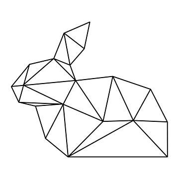 Artwork thumbnail, Geometric Line Rabbit by my little corner