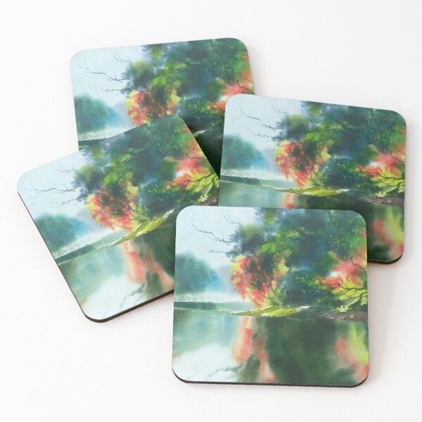 Item preview, Watercolor River Landscape Painting designed and sold by Vector Scout Lab.