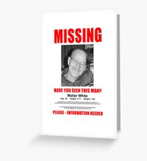 Breaking Bad "Missing" Poster Greeting Card