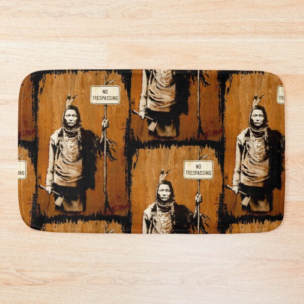 Item preview, Banksy No Trespassing Native American Holding Sign designed and sold by WE-ARE-BANKSY.