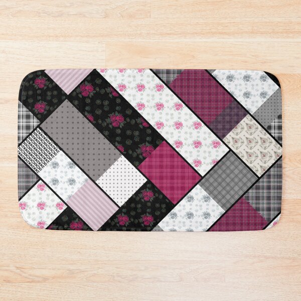 Item preview, Geometric patchwork retro vintage colors rectangles geometric floral boho design designed and sold by fuzzyfox.
