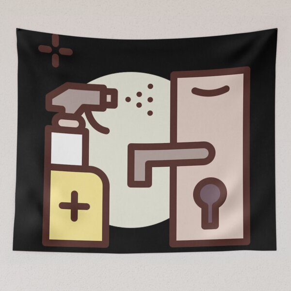 Item preview, Corona virus door handle clean icon designed and sold by Limonine.