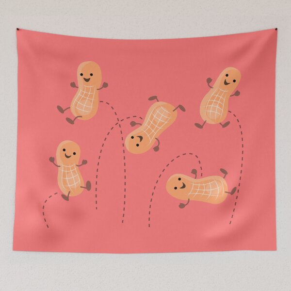 Item preview, Cute peanuts jumping cartoon illustration designed and sold by FrogFactory.