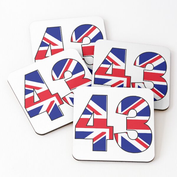Item preview, Number 43 with UK flag on the background designed and sold by AllShirts21.