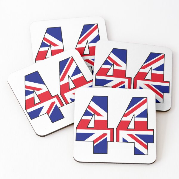 Item preview, Number 44 with UK flag on the background designed and sold by AllShirts21.