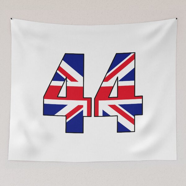 Item preview, Number 44 with UK flag on the background designed and sold by AllShirts21.