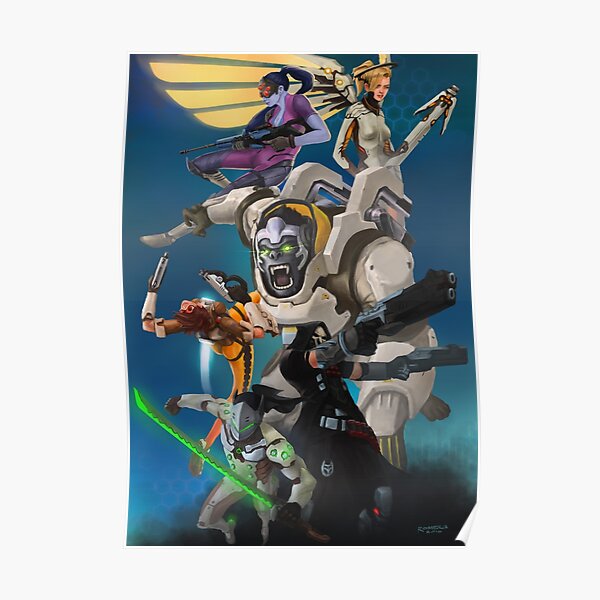 Overwatch Game Posters Redbubble - overwatch town war omg guns roblox