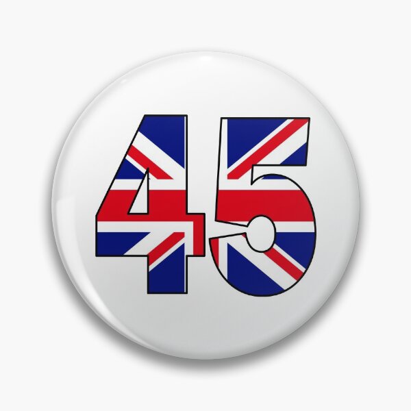Item preview, Number 45 with UK flag on the background designed and sold by AllShirts21.