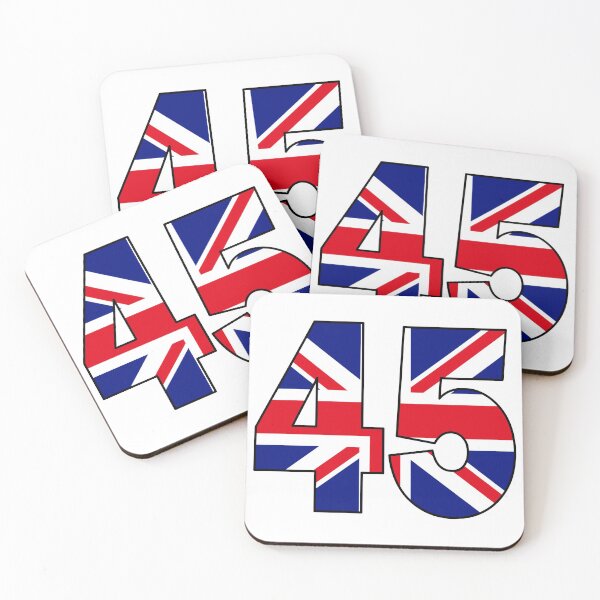 Item preview, Number 45 with UK flag on the background designed and sold by AllShirts21.