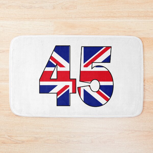 Item preview, Number 45 with UK flag on the background designed and sold by AllShirts21.