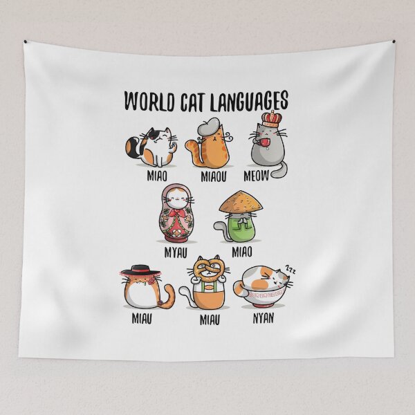 Aperçu de l'œuvre langues des chats du monde créée et vendue par Freecheese.