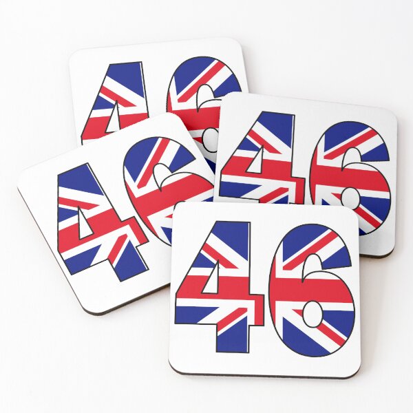 Item preview, Number 46 with UK flag on the background designed and sold by AllShirts21.