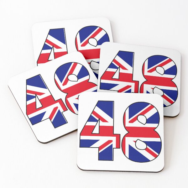 Item preview, Number 48 with UK flag on the background designed and sold by AllShirts21.