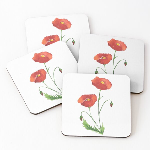 Item preview, red watercolor flower  designed and sold by Monika Scheer.