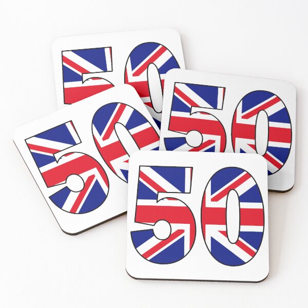 Item preview, Number 50 with UK flag on the background designed and sold by AllShirts21.