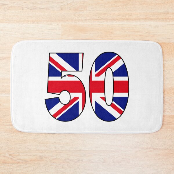 Item preview, Number 50 with UK flag on the background designed and sold by AllShirts21.