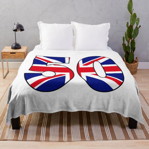 Item preview, Number 50 with UK flag on the background designed and sold by AllShirts21.
