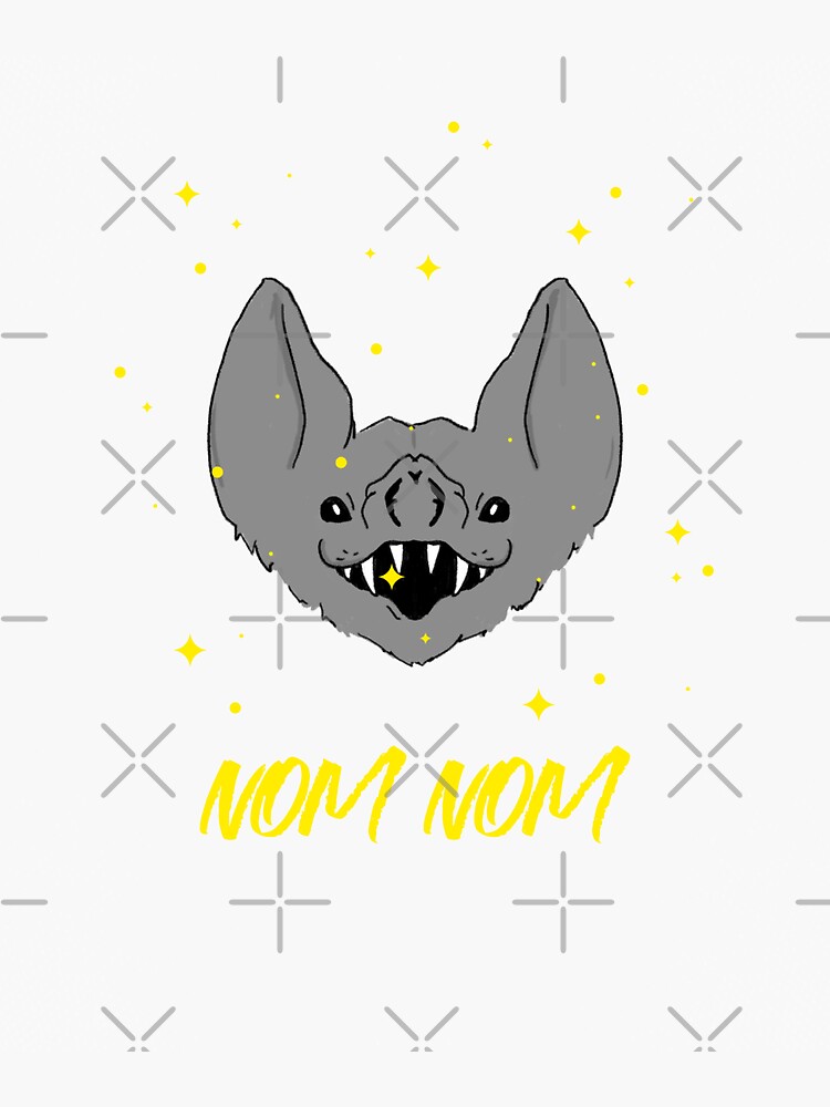 "Halloween Nom Nom Mean & Scary Bat looking Hungry " Sticker by