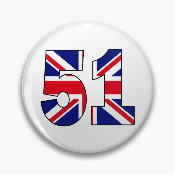 Item preview, Number 51 with UK flag on the background designed and sold by AllShirts21.