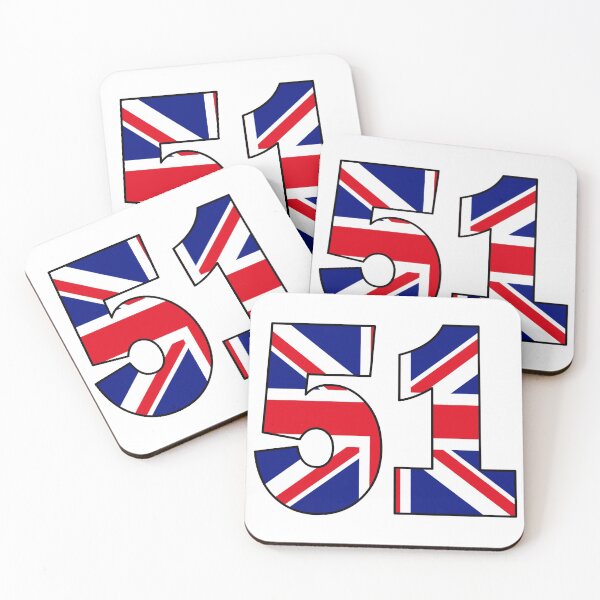 Item preview, Number 51 with UK flag on the background designed and sold by AllShirts21.