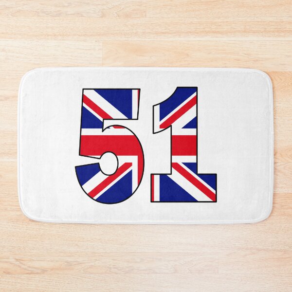 Item preview, Number 51 with UK flag on the background designed and sold by AllShirts21.