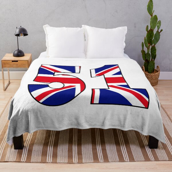 Item preview, Number 51 with UK flag on the background designed and sold by AllShirts21.