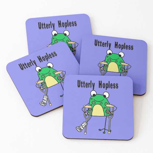 Item preview, Funny Frog on Crutches Utterly Hopless Pun designed and sold by Nature's Fancy.
