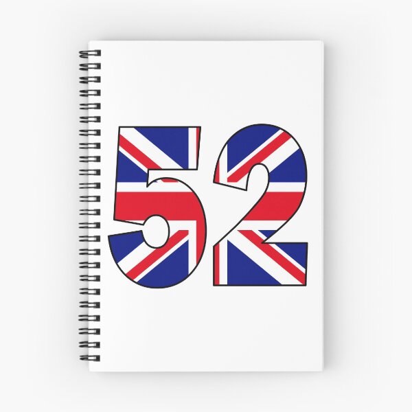 Item preview, Number 52 with UK flag on the background designed and sold by AllShirts21.